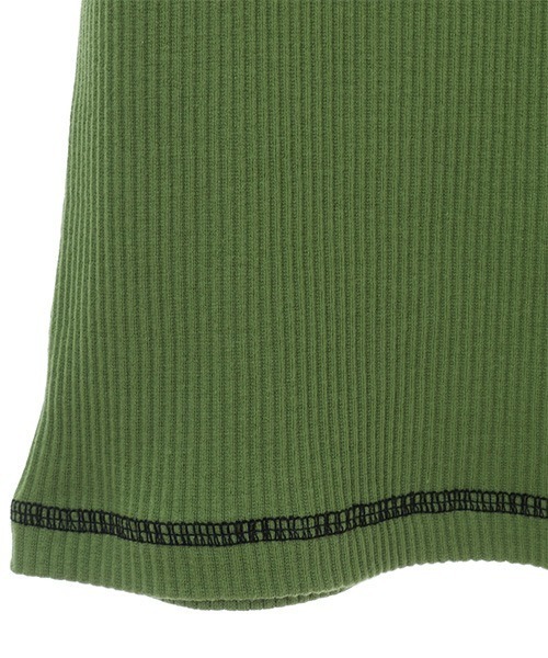 Candy Stripper（キャンディストリッパー）の「BICOLOR STITCH RIB トップス（Tシャツ/カットソー・レディース・アイボリー/ブラック/グリーン/ライム/パープル/ピンク・2）」の10枚目の写真