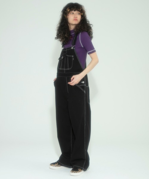 Candy Stripper（キャンディストリッパー）の「BICOLOR STITCH RIB トップス（Tシャツ/カットソー・レディース・アイボリー/ブラック/グリーン/ライム/パープル/ピンク・2）」の7枚目の写真