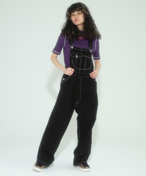 Candy Stripper（キャンディストリッパー）の「BICOLOR STITCH RIB トップス（Tシャツ/カットソー・レディース・アイボリー/ブラック/グリーン/ライム/パープル/ピンク・2）」の9枚目の写真