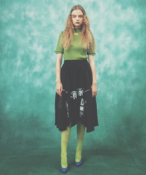 Candy Stripper（キャンディストリッパー）の「BICOLOR STITCH RIB トップス（Tシャツ/カットソー・レディース・アイボリー/ブラック/グリーン/ライム/パープル/ピンク・2）」の16枚目の写真