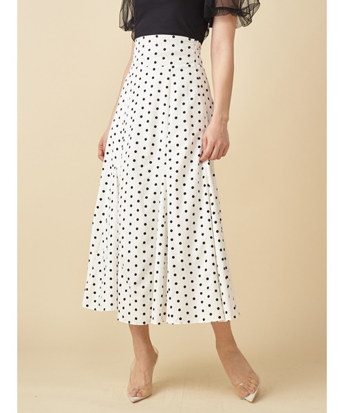 ROYAL PARTY（ロイヤルパーティー）の「ドットフレアスカート（スカート・レディース・ホワイト/ブラック・FREE）」の9枚目の写真