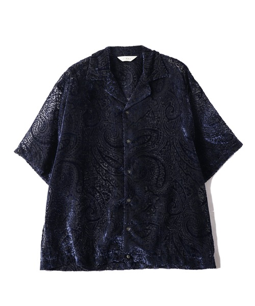 KAJA くどい OPEN COLLAR S/S WA-RK SHIRT BLACK 2 KAJA OPEN COLLAR S/S WA-RK SHIRT BLACK 2