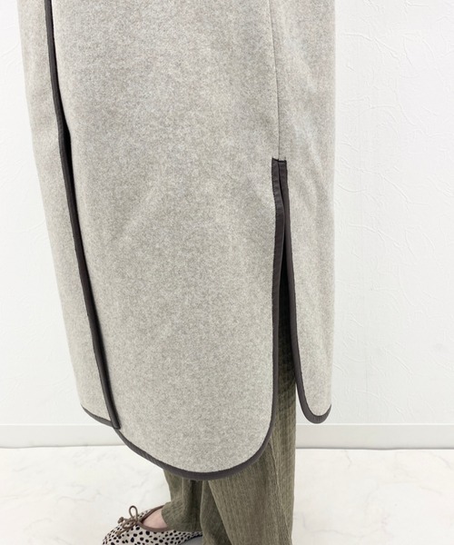 archives（アルシーヴ）の「ダブルフェイスパイピングコート（ノーカラーコート・レディース・ベージュ/アイボリー/モカ・MEDIUM）」の8枚目の写真