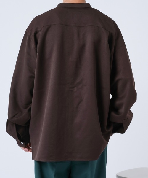 kutir（クティール）の「ルーズバンドカラーシャツ（シャツ/ブラウス・メンズ・オフホワイト/ライトグレー/ダークブラウン・MEDIUM/LARGE）」の20枚目の写真