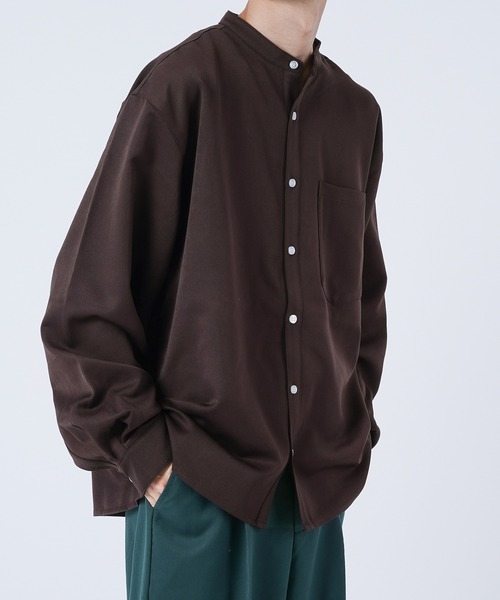 kutir（クティール）の「ルーズバンドカラーシャツ（シャツ/ブラウス・メンズ・オフホワイト/ライトグレー/ダークブラウン・MEDIUM/LARGE）」の21枚目の写真