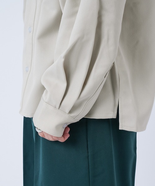 kutir（クティール）の「ルーズバンドカラーシャツ（シャツ/ブラウス・メンズ・オフホワイト/ライトグレー/ダークブラウン・MEDIUM/LARGE）」の13枚目の写真