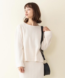 INNOCENT BLUE | 【innocent blue/イノセントブルー】ケーブルニットソークルー　ニットよりも気軽に着られる「ニットソー素材」(ニット/セーター)