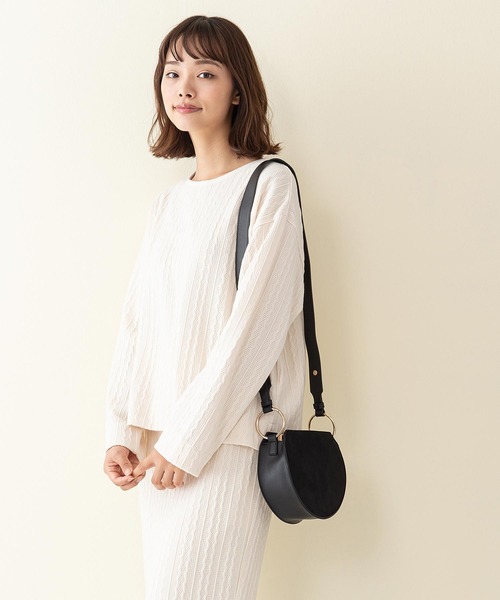 INNOCENT BLUE（イノセントブルー）の「【innocent blue/イノセントブルー】ケーブルニットソークルー　ニットよりも気軽に着られる「ニットソー素材」（ニット/セーター・レディース・ライトベージュ/グリーン/ブラウン/アイボリー/ブラック・MEDIUM）」の15枚目の写真