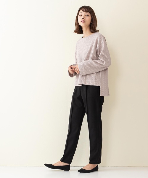 INNOCENT BLUE（イノセントブルー）の「【innocent blue/イノセントブルー】ケーブルニットソークルー　ニットよりも気軽に着られる「ニットソー素材」（ニット/セーター・レディース・ライトベージュ/グリーン/ブラウン/アイボリー/ブラック・MEDIUM）」の17枚目の写真