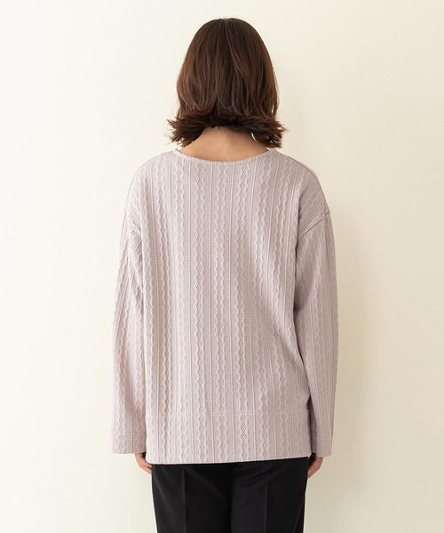 INNOCENT BLUE（イノセントブルー）の「【innocent blue/イノセントブルー】ケーブルニットソークルー　ニットよりも気軽に着られる「ニットソー素材」（ニット/セーター・レディース・ライトベージュ/グリーン/ブラウン/アイボリー/ブラック・MEDIUM）」の22枚目の写真