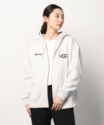 希少　UGG グレー パーカー Lサイズ 23SS-UGTPI0 レディース HUG.U パーカー レディース トレーナー スウェット トップス