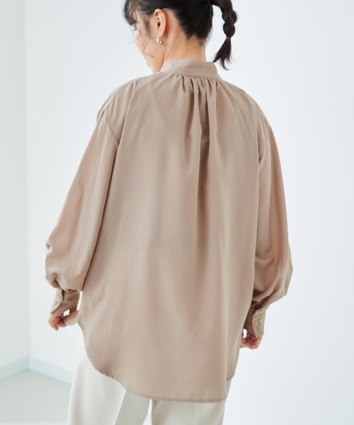 cepo（セポ）の「パイピングスタンドネックブラウス（シャツ/ブラウス・レディース・ベージュ/オフホワイト/サックスブルー・M）」の11枚目の写真