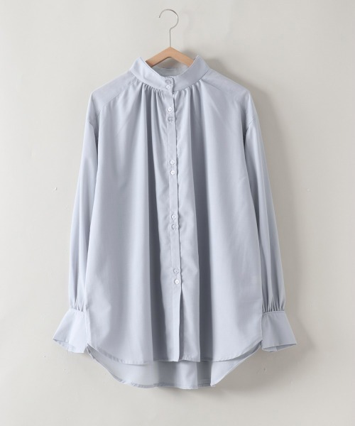 cepo（セポ）の「パイピングスタンドネックブラウス（シャツ/ブラウス・レディース・ベージュ/オフホワイト/サックスブルー・M）」の14枚目の写真