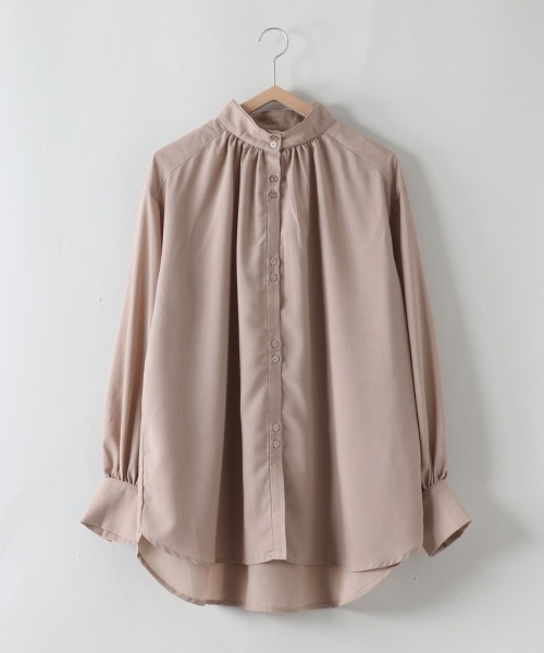 cepo（セポ）の「パイピングスタンドネックブラウス（シャツ/ブラウス・レディース・ベージュ/オフホワイト/サックスブルー・M）」の15枚目の写真