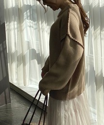 AS KNOW AS plus | ◎ちくちく刺繍なニットプルオーバー◎【ZOZOTOWN限定アイテム】/配色ステッチニット(ニット/セーター)