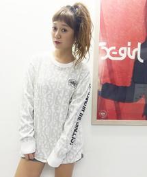 X-girl | HAZE LOGO ALL-OVER PRINT L/S TEE(Tシャツ/カットソー)
