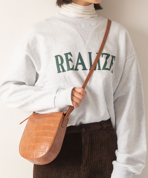 me+em select（ミームセレクト）の「クロコダイル柄ハーフムーンショルダーバッグ（ショルダーバッグ・レディース・ブラック/ダークブラウン/ベージュ/ブラウン/アイボリー・FREE）」の15枚目の写真