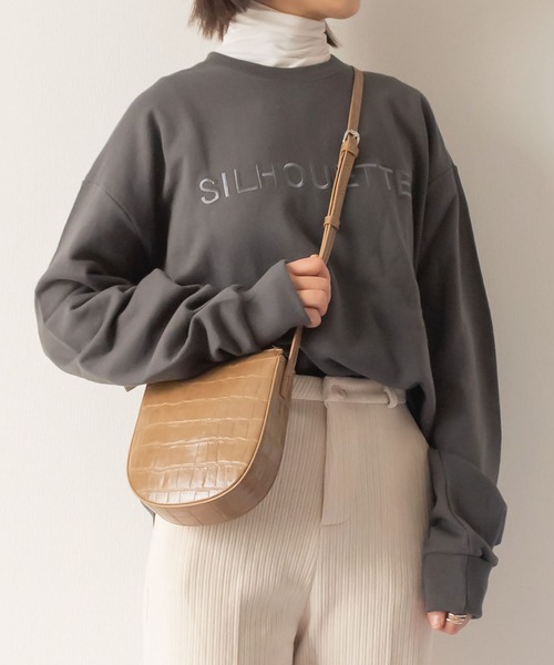 me+em select（ミームセレクト）の「クロコダイル柄ハーフムーンショルダーバッグ（ショルダーバッグ・レディース・ブラック/ダークブラウン/ベージュ/ブラウン/アイボリー・FREE）」の10枚目の写真