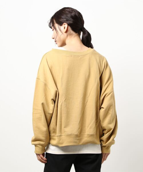 RAG MACHINE（ラグマシーン）の「【RAG MACHINE】肩だしスウェットレイヤード（アンサンブル・レディース・ライトブラウン/イエロー/オフホワイト・M/L）」の4枚目の写真