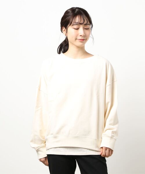 RAG MACHINE（ラグマシーン）の「【RAG MACHINE】肩だしスウェットレイヤード（アンサンブル・レディース・ライトブラウン/イエロー/オフホワイト・M/L）」の6枚目の写真