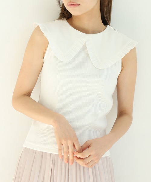 One After Another Nice Claup ワンアフターアナザーナイスクラップ の 襟付きテレコインナー タンクトップ Wear