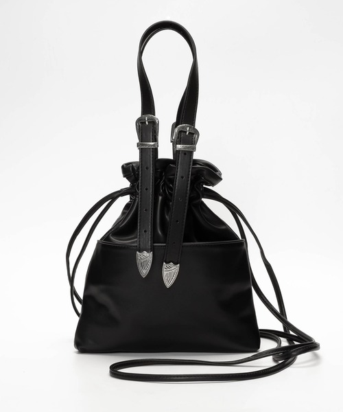 SVEC（シュベック）の「バックルベルト 巾着 ショルダーバッグ（ショルダーバッグ・レディース・ブラック/ホワイト/シルバー・FREE）」の13枚目の写真