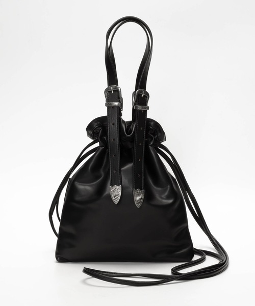 SVEC（シュベック）の「バックルベルト 巾着 ショルダーバッグ（ショルダーバッグ・レディース・ブラック/ホワイト/シルバー・FREE）」の14枚目の写真