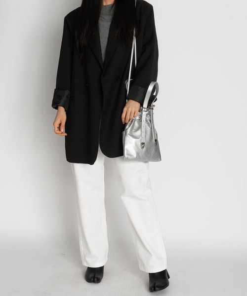 SVEC（シュベック）の「バックルベルト 巾着 ショルダーバッグ（ショルダーバッグ・レディース・ブラック/ホワイト/シルバー・FREE）」の22枚目の写真