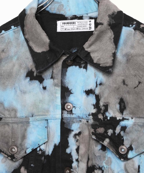 LEGENDA（レジェンダ）の「Color Bleach Denim Jacket ＊（デニムジャケット・レディース・ブラック/インディゴブルー・FREE）」の4枚目の写真