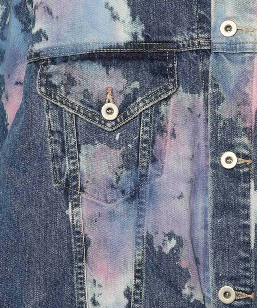 LEGENDA（レジェンダ）の「Color Bleach Denim Jacket ＊（デニムジャケット・レディース・ブラック/インディゴブルー・FREE）」の5枚目の写真