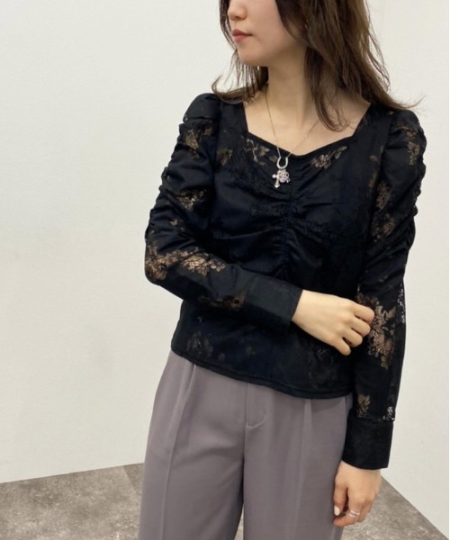 apres jour mignon(アプレジュールミニョン)の「袖コンシャスレースブラウス 【ZOZOTOWN限定アイテム】(シャツ/ブラウス・レディース・ブラック/ブルー/オフホワイト・X-LARGE/フリー)」の12枚目の写真