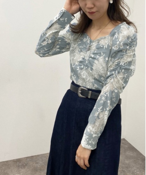 apres jour mignon(アプレジュールミニョン)の「袖コンシャスレースブラウス 【ZOZOTOWN限定アイテム】(シャツ/ブラウス・レディース・ブラック/ブルー/オフホワイト・X-LARGE/フリー)」の20枚目の写真