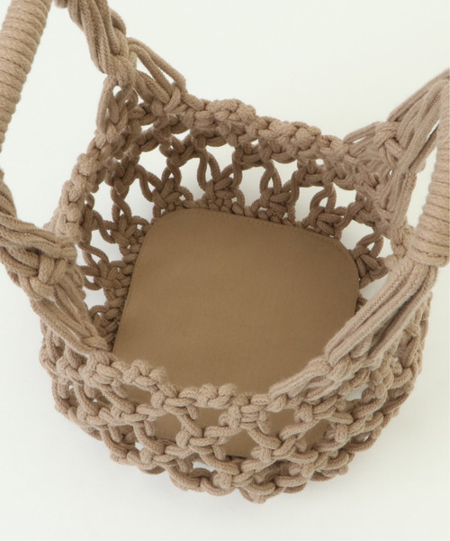 VENCEEXCHANGE（ヴァンスエクスチェンジ）の「コットンネットバック（かごバッグ・レディース・ブラウン/オフホワイト・FREE）」の7枚目の写真