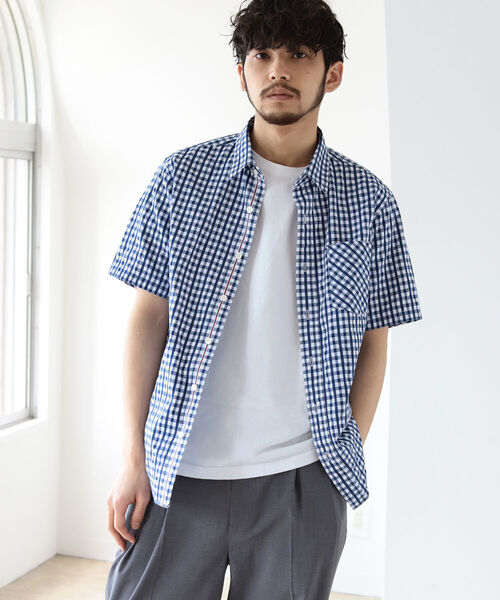 セール Beams リバース ギンガムチェック ミニレギュラー カラー シャツ シャツ ブラウス Beams ビームス のファッション通販 Zozotown
