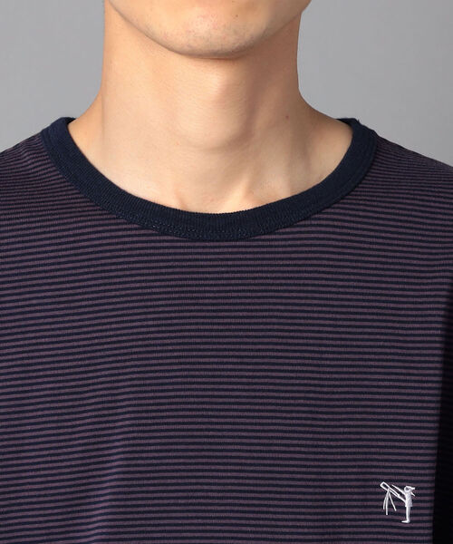 GLOSTER（グロスター）の「【unlume/アンルーム】ワンポイントロゴ Tシャツ（Tシャツ/カットソー・メンズ・グリーン/ベージュ/ホワイト/パープル系その他/グレー系その他・L/M/XL/S）」の8枚目の写真