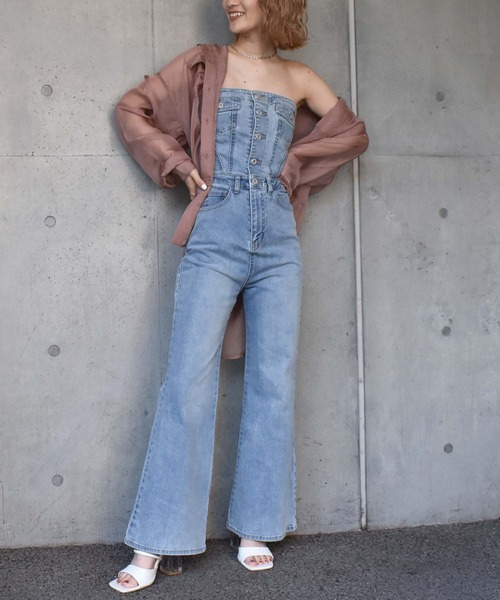 SPIRALGIRL（スパイラルガール）の「シアーオーバーシャツ（シャツ/ブラウス・レディース・ベージュ/オフホワイト/ピンク/グレー・FREE）」の22枚目の写真