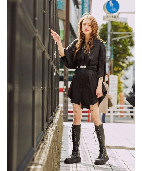 jouetie（ジュエティ）の「スーパーBIGシャツ（シャツ/ブラウス・レディース・ブラック/ピンク/ブルー/その他1・MEDIUM）」の5枚目の写真