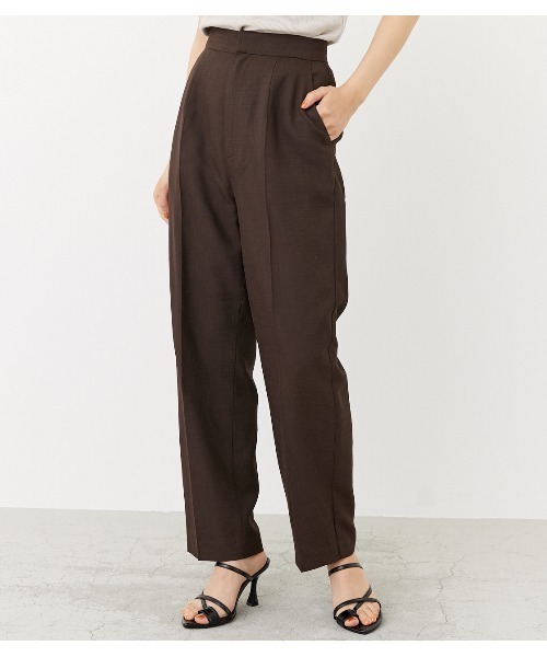 rienda（リエンダ）の「ワイドテーパードPT（スラックス・レディース・ブラウン/カーキ/ライトベージュ・SMALL/MEDIUM）」の2枚目の写真