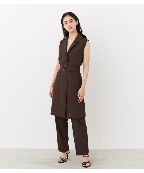 rienda（リエンダ）の「ワイドテーパードPT（スラックス・レディース・ブラウン/カーキ/ライトベージュ・SMALL/MEDIUM）」の18枚目の写真