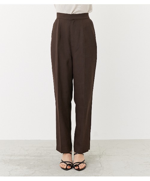 rienda（リエンダ）の「ワイドテーパードPT（スラックス・レディース・ブラウン/カーキ/ライトベージュ・SMALL/MEDIUM）」の4枚目の写真