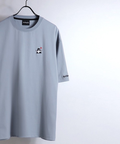 Mark Gonzales(マーク・ゴンザレス)の「【Mark Gonzales / マークゴンザレス】 ワンポイントロゴ刺繍 ビッグシルエットTシャツ(Tシャツ/カットソー・メンズ・ホワイト/チャコールグレー/ブラック/ワイン/ピンク/グリーン/ミント/ブルー/サックスブルー/ベージュ/ボルドー/ネイビー/ライトグレー・M/L)」の9枚目の写真