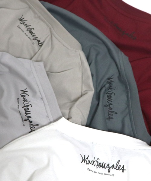 Mark Gonzales(マーク・ゴンザレス)の「【Mark Gonzales / マークゴンザレス】 ワンポイントロゴ刺繍 ビッグシルエットTシャツ(Tシャツ/カットソー・メンズ・ホワイト/チャコールグレー/ブラック/ワイン/ピンク/グリーン/ミント/ブルー/サックスブルー/ベージュ/ボルドー/ネイビー/ライトグレー・M/L)」の15枚目の写真