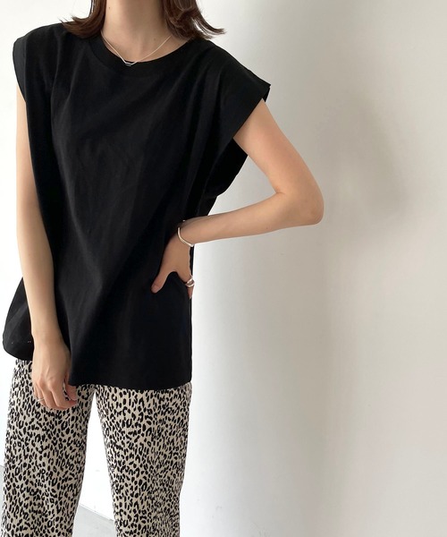 CANAL JEAN（キャナルジーン）の「El mar(エルマール) ワイドショルダータンクトップ（タンクトップ・レディース・ホワイト/ブラック・ONE SIZE）」の9枚目の写真