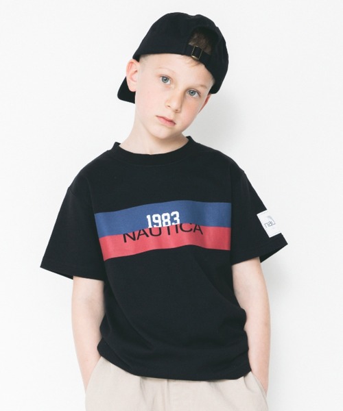 NAUTICA（ノーティカ）の「【NAUTICA/ノーティカ】カラーラインプリントTシャツ（Tシャツ/カットソー・キッズ・ブラック/オフホワイト・150cm/130cm/110cm/100cm/140cm/120cm）」の2枚目の写真