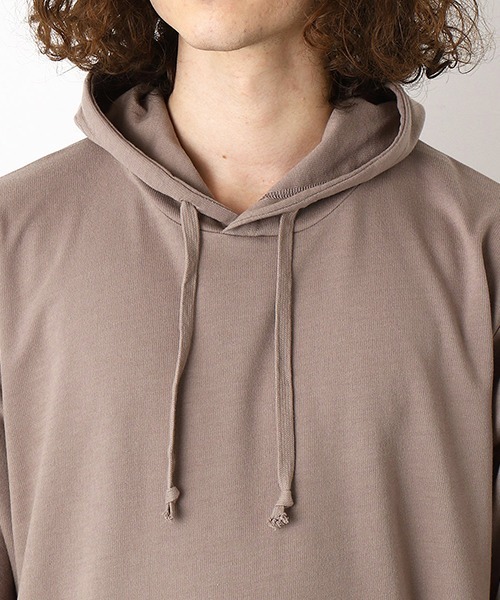 Purple&Yellow（パープルアンドイエロー）の「5分袖　プルオーバーパーカ（パーカー・メンズ・ホワイト/ブラック/アイボリー/グレイッシュベージュ・SMALL/MEDIUM/LARGE/X-LARGE）」の19枚目の写真