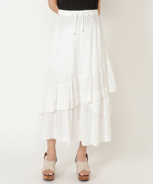 WILLSELECTION(ウィルセレクション)の「ボイル楊柳ティアードスカート(スカート・レディース・ブラック/ベージュ/オフホワイト・MEDIUM)」の20枚目の写真