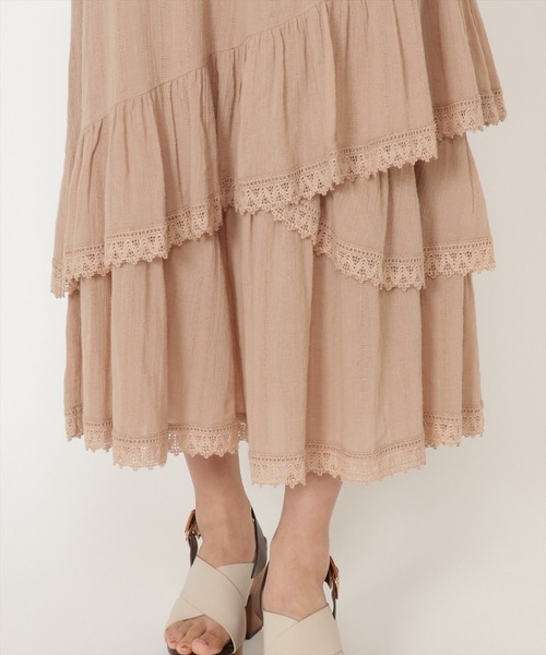 WILLSELECTION(ウィルセレクション)の「ボイル楊柳ティアードスカート(スカート・レディース・ブラック/ベージュ/オフホワイト・MEDIUM)」の12枚目の写真