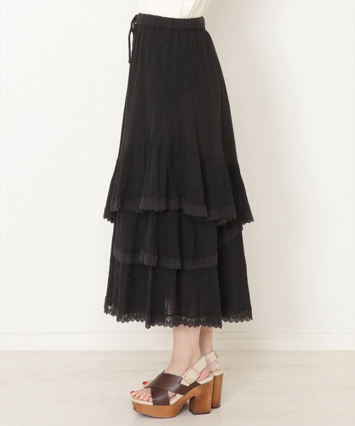 WILLSELECTION(ウィルセレクション)の「ボイル楊柳ティアードスカート(スカート・レディース・ブラック/ベージュ/オフホワイト・MEDIUM)」の15枚目の写真