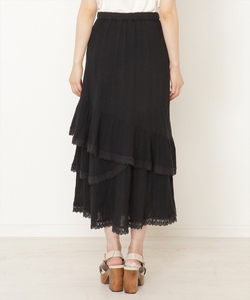 WILLSELECTION(ウィルセレクション)の「ボイル楊柳ティアードスカート(スカート・レディース・ブラック/ベージュ/オフホワイト・MEDIUM)」の16枚目の写真