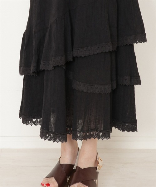 WILLSELECTION(ウィルセレクション)の「ボイル楊柳ティアードスカート(スカート・レディース・ブラック/ベージュ/オフホワイト・MEDIUM)」の18枚目の写真